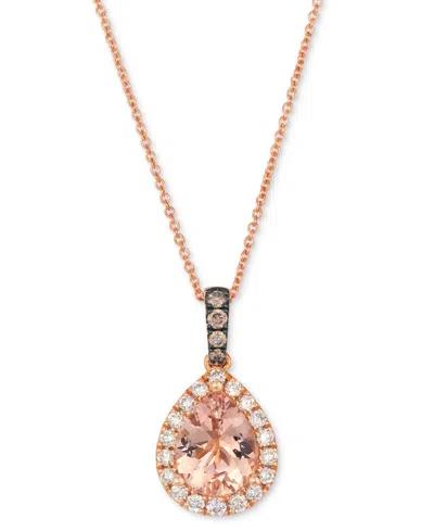 Le Vian Peach Morganite (1-1/10 Ct. T.w.), Nude Diamond (1/4 Ct. T.w.) & Chocolate Diamond (1/20 Ct. T.w.) P In Multi