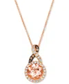 Le Vian Peach Morganite (1-3/8 Ct. T.w.), Nude Diamond (1/4 Ct. T.w.) & Chocolate Diamond (1/20 Ct. T.w.) Ro In Rose Gold