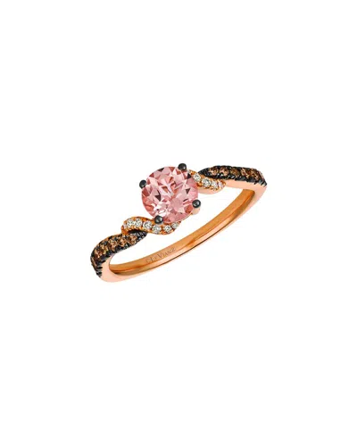 Le Vian ® Peach Morganite 14k Rose Gold 0.79 Ct. Tw. Diamond & Morganite Cocktail Ring In Pink