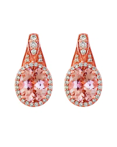 Le Vian ® Peach Morganite™ 14k Rose Gold 2.06 Ct. Tw. Diamond & Morganite Drop Earrings