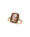 Le Vian Peach Morganite (2-1/3 Ct. T.w.) & Diamond (3/8 Ct. T.w.) Halo Statement Ring In 14k Rose Gold In Gold