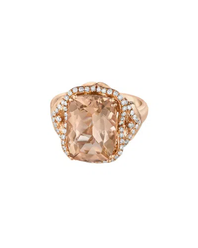 LE VIAN LE VIAN PEACH MORGANITE 18K ROSE GOLD 5.59 CT. TW. DIAMOND & MORGANITE RING