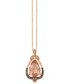 Le Vian Peach Morganite (2-1/3 Ct. T.w.) & Diamond (1/8 Ct. T.w.) Teardrop 18" Pendant Necklace In 14k Rose In Rose Gold