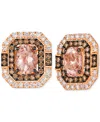 Le Vian Peach Morganite (2-5/8 Ct. T.w.) & Diamond (1-5/8 Ct. T.w.) Halo Stud Earrings In 14k Rose Gold