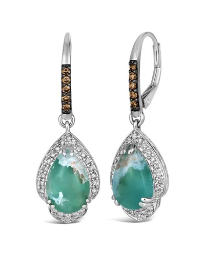 LE VIAN LE VIAN® PEACOCK AQUAPRASE™ 14K 5.08 CT. TW. DIAMOND & AQUAPRASE CANDY DANGLE EARRINGS
