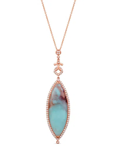 Le Vian ® Peacock Aquaprase 14k Rose Gold 12.32 Ct. Tw. Gemstone Pendant