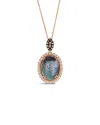 Le Vian ® Peacock Aquaprase™ 14k Rose Gold 8.21 Ct. Tw. Diamond & Aquaprase Candy Pendant In Blue