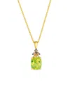 Le Vian Peridot (1.50 Ct. T.w.), Vanilla And Chocolate Diamonds Pendant Necklace (0.09 Ct. T.w.) In 14k Hone In Gold