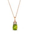 Le Vian Peridot (2 Ct. T.w.), Vanilla And Chocolate Diamonds Pendant Necklace (0.12 Ct. T.w.) In 14k Strawbe In Green