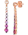 Le Vian Pink Ombre Sapphire (1-1/6 Ct. T.w.) & White Sapphire (1/4 Ct. T.w.) Drop Earrings In 14k Rose Gold In Rose Gold