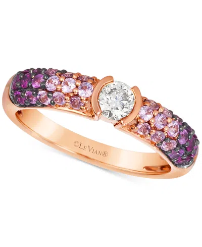 Le Vian Pink Sapphire (3/4 Ct. T.w.) & Nude Diamond (1/4 Ct. T.w.) Ombre Ring In 14k Strawberry Gold