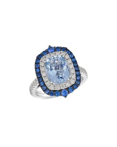 Le Vian ® Platinum 3.84 Ct. Tw. Diamond & Aquamarine Ring