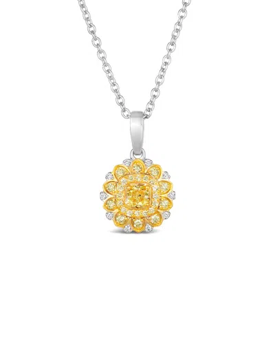Le Vian ® Platinum & 14k 0.44 Ct. Tw. Diamond & Yellow Diamond Drop Pendant In Metallic