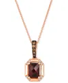 Le Vian Pomegranate Garnet (1-3/8 Ct. T.w.) & Diamond (1/8 Ct. T.w.) Pendant Necklace In 14k Rose Gold, 18" In No Color