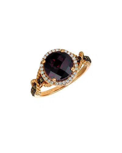 LE VIAN LE VIAN® POMEGRANATE GARNET™ 14K ROSE GOLD 3.02 CT. TW. DIAMOND & GARNET COCKTAIL RING