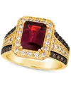 Le Vian Pomegranate Garnet (2-1/2 Ct. T.w.) & Diamond (3/4 Ct. T.w.) Halo Multirow Ring In 14k Gold