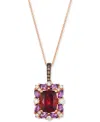 Le Vian Pomegranate Garnet (2-3/8 Ct. T.w.), Grape Amethyst (3/8 Ct. T.w.) & Diamond (1/4 Ct. T.w.) Halo Adj