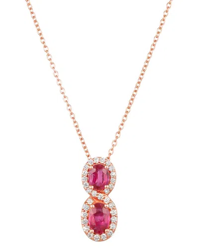 Le Vian ® Precious 14k Rose Gold 1.06 Ct. Tw. Diamond & Ruby Pendant Necklace