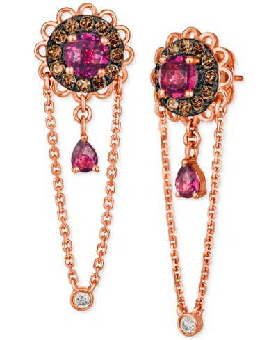 Le Vian Raspberry Rhodolite (1-1/3 Ct. T.w.), Chocolate Diamonds (3/8 Ct. T.w.) & Nude Diamonds (1/20 Ct. T. In No Color
