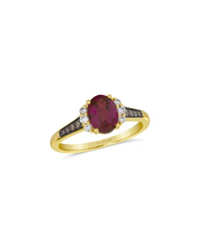 LE VIAN LE VIAN® RASPBERRY RHODOLITE® 14K 1.71 CT. TW. DIAMOND & RHODOLITE RING
