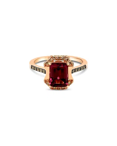 LE VIAN LE VIAN® RASPBERRY RHODOLITE® 14K ROSE GOLD 1.95 CT. TW. DIAMOND & RHODOLITE RING