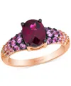 Le Vian Raspberry Rhodolite (2-1/4 Ct. T.w.), Pink Sapphire Ombre (3/4 Ct. T.w.) & White Sapphire (1/10 Ct. In Rose Gold