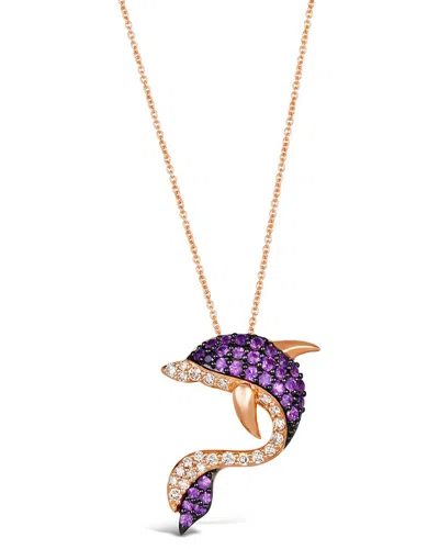 Le Vian ® Resort Collection 14k Rose Gold 1.08 Ct. Tw. Diamond & Pink Sapphire Pendant