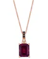Le Vian Rhodolite (3-5/8 Ct. T.w.) & Diamond (1/20 Ct. T.w.) 20" Adjustable Pendant Necklace In 14k Rose Gol In Gold