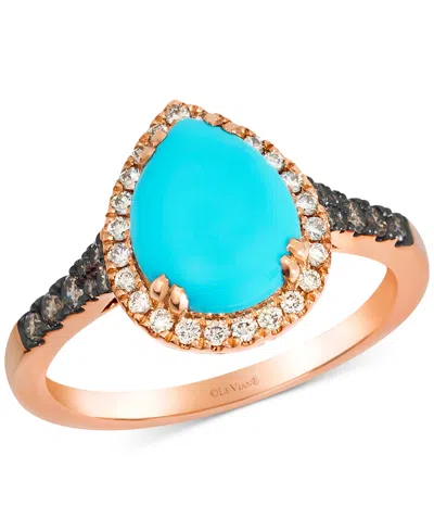 Le Vian Robins Egg Blue Turquoise (1-3/4 Ct. T.w.), Nude Diamond (1/6 Ct. T.w.) & Chocolate Diamond (1/6 Ct. In Rose Gold