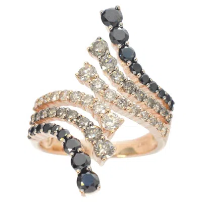 Pre-owned Le Vian Rosegolden Ring With Champagne And Black Colour Diamonds