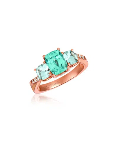 Le Vian ® Royal Blues 14k Rose Gold 2.43 Ct. Tw. Diamond & Gemstone Cocktail Ring In Green