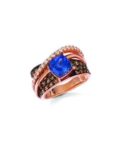 Le Vian ® Royal Blues 14k Rose Gold 3.80 Ct. Tw. Diamond & Tanzanite Cocktail Ring In Purple