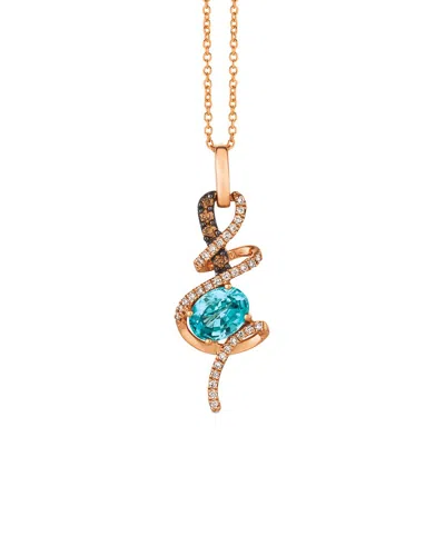 Le Vian ® Royalblues 14k Rose Gold 1.54 Ct. Tw. Diamond & Zircon Pendant