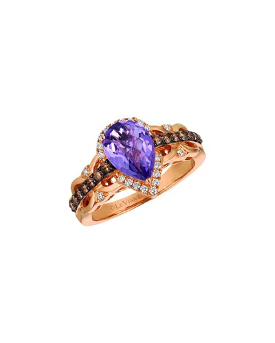 LE VIAN LE VIAN® ROYALBLUES 14K ROSE GOLD 1.96 CT. TW. DIAMOND & AMETHYST RING