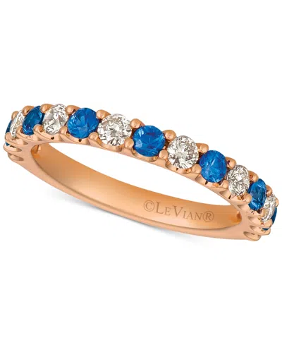 Le Vian Sapphire (5/8 Ct. T.w.) & Diamonds (1/2 Ct. T.w.) Band In 14k Rose Gold (also Available In Emerald & In Sapphire,rose Gold