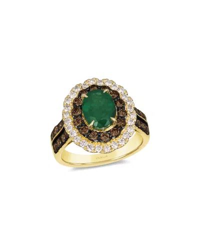 Le Vian Scallop 14k 1.55 Ct. Tw. Diamond & Emerald Ring In Gold