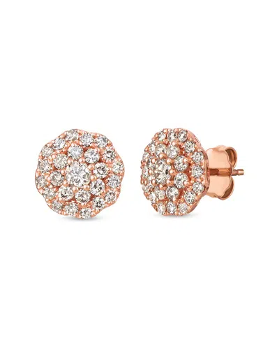 Le Vian Scallop 14k Rose Gold 0.21 Ct. Tw. Diamond Earrings In Pink