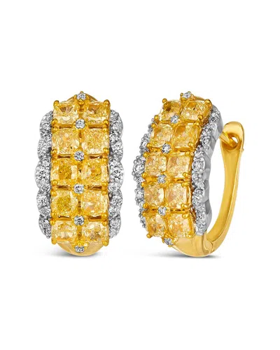 Le Vian ® Scallop 14k Two-tone 3.92 Ct. Tw. Diamond Earrings In Gold