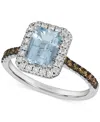 Le Vian Sea Blue Aquamarine (1-1/6 Ct. T.w.) & Diamond (3/8 Ct. T.w.) Halo Ring In 14k White Gold In Aquamarine