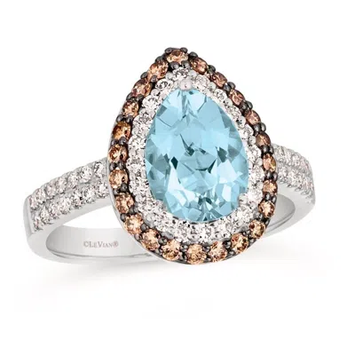 Le Vian Sea Blue Aquamarine Ring Set In 14k Vanilla Gold In Metallic
