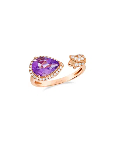 Le Vian ® Semi Precious 14k Rose Gold 1.71 Ct. Tw. Diamond & Amethyst Cocktail Ring