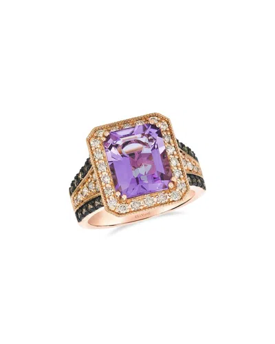 Le Vian ® Semi Precious 14k Rose Gold 4.78 Ct. Tw. Diamond & Amethyst Cocktail Ring In Multi
