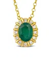 Le Vian ® Semi Precious Classic 14k 0.99 Ct. Tw. Diamond & Emerald Pendant