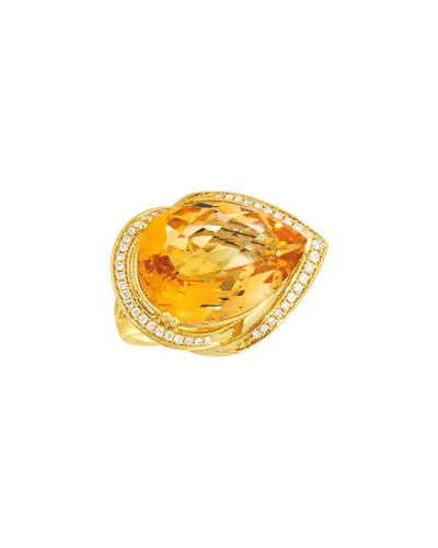 Le Vian ® Semi-precious 14k 10.04 Ct. Tw. Diamond & Citrine Cocktail Ring In Gold