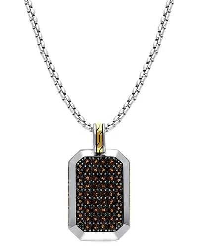 Le Vian ® Silver 1.67 Ct. Tw. Smoky Quartz Dog Tag Necklace In Metallic