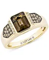 Le Vian Men's Smokey Quartz (1-7/8 Ct. T.w.) & Diamond (1/3 Ct. T.w.) Statement Ring In 14k Yellow Gold In Yellow Gold