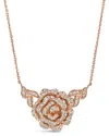 Le Vian ® Strawberry & Nude Rose 14k Rose Gold 1.01 Ct. Tw. Diamond Rose Adjustable Necklace