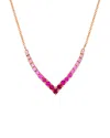 Le Vian ® Strawberry Ombré® 14k Rose Gold 1.00 Ct. Tw. Ruby Pink Sapphire O V-shape Necklace In Gold