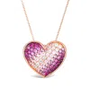 Le Vian Strawberry Ombre Pink Sapphire Heart 18" Pendant Necklace (1-7/8 Ct. T.w.) In 14k Rose Gold In Purple