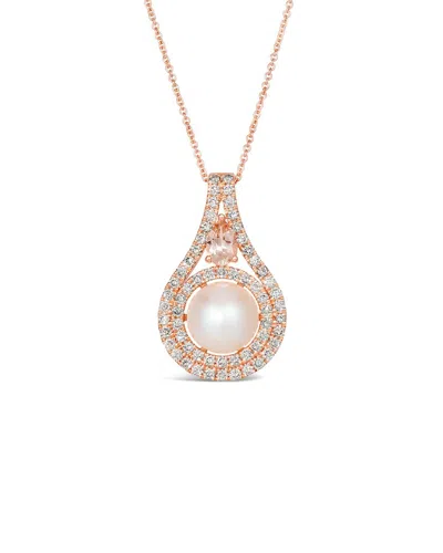 Le Vian ® Strawberry Pearls® 14k Rose Gold 0.84 Ct. Tw. Diamond & 9-10mm Pearl Pendant